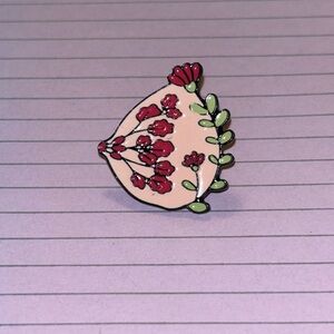Beautiful Floral Bloom Boob Breast Cancer Awareness Female Metal & Enamel Pin